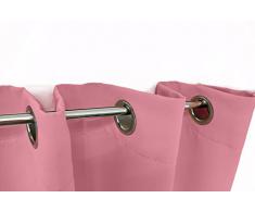 VICTORIA M Aurora Verdunkelungsvorhang blickdicht, Thermovorhang, Ösenvorhang 140 x 245cm, rosa, 2er Pack