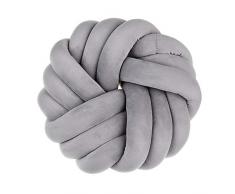 Mooz-seven Knot Zierkissen Nordische Knotenkissen,Zierkissenbezüge,Verknotete Ball Kissen Home Sofa, Bett, Baby Bett Zimmer Dekor,35 * 35 * 9cm (Grau)