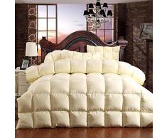 Rouzuofuzhuangdian Daunen Bettdecke,100% Gänsedaunen Winter Steppdecke Decke Bettdecke Füllung Baumwollbezug Twin Single Queen Abendessen King Size gelb weiß pin50-150x200cm 2kg_Gelb