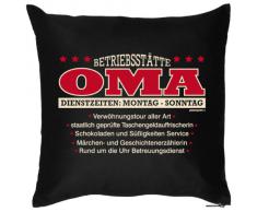 bedrucktes Fun Sofa Kissen: Betriebsstätte Oma - Geschenk Dekokissen Couchkissen Sofakissen Geburtstag Weihnachten Ostern