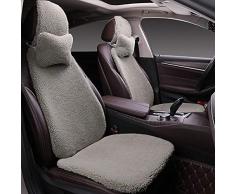 FENG Auto Kissen Abdeckungen Gemütliches Warme Sitzkissen Plüsch Universal, fürs Auto Rollstuhlauflage 2 Kopfstützen, 4 Rückenlehnen, 2 quadratische Polster, 1 Rückenkissen,Grün