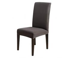 Souarts Stuhlhussen Stretch Stuhlbezug Hussen für Stühle Bi-Elastic Stuhlüberzug für Esszimmer Universell Schwarz Weiss 1er/2er