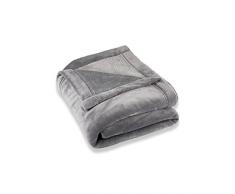 CelinaTex Montreal Kuscheldecke 150 x 200 cm Silber grau Coral Fleece Wohndecke Mikrofaser Tagesdecke Sofadecke