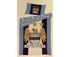 Original Manchester City FC Öko Tex Baumwolle Wende-Bettwäsche 160x210 / 100x65 cm (CH-Masse)