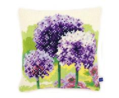 Vervaco Allium Kreuzstichkissen/Stickkissen vorgedruckt, Baumwolle, Mehrfarbig, 40 x 40 x 0.3 cm