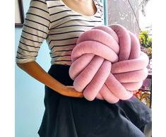 FLAMEER Knotenkissen Knoten Ball Kissen Dekokissen Zierkissen Plüsch Spielzeug Kinderzimmer Dekoration - Rosa