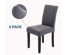 Veakii R Stuhlhussen 4 Stück Elastische Moderne Beschützer Stuhlhussen, Stuhl Abdeckungen für Haus Esszimmer Moderne Hochzeit Bouquet, Hotel, Restaurant Dekor（Grau）