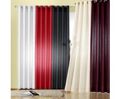 Gardinen modern, Vorhang mit Ösen, Farbe Beere, Höhe 245cm x Breite 140cm, Ösenschal neu Typ118