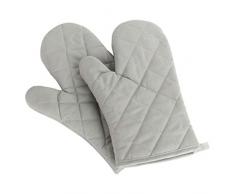 Panegy Hitzebeständig Ofenhandschuhe Verdickte Hitzeresistente Topfhandschuhe Topflappen Backhandschuhe, Baumwolle, 1 Paar Grau