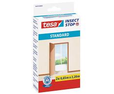 tesa Fliegengitter für Türen Standard, weiß, leichter Sichtschutz, 2 x 0,65m x 2,2m