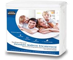 Utopia Bedding Premium Matratzenschoner mit Reißverschluss - Wasserdichter Matratzenschoner - Matratzenhöhe 15-25 cm - Schutz vor Flüssigkeiten, Insekten und Milben (90 x 200 cm)