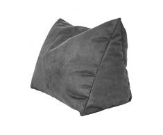 Lesekissen und Rückenstütze in Mikrofaser für optimalen Sitzkomfort Keilkissen Nackenkissen Dekokissen Fernsehkissen für Bett und Couch mit Schaumstoffflocken (grau)