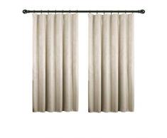 WOLTU VH5888cm-2, 2er Set Gardinen Vorhänge Blickdicht mit Kräuselband, 270g/m2 Schwere Verdunkelungsvorhang Thermovorhang Damast Optik lichtdicht für Wohnzimmer Schlafzimmer, 135x175 cm, Crème