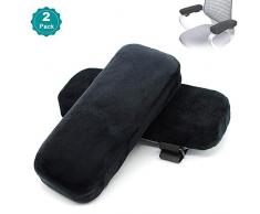 RANRANHOME Armlehnenpolster, Stuhl Rollstuhl Armlehnen Ellenbogen Polster Kissen Polster Pads, Memory-Schaum, Ergonomisch Für Ellbogen Und Unterarm-Druckentlastung, Anti-Rutsch, 2 Stück
