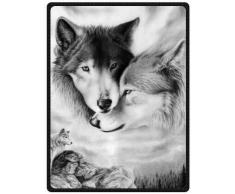 YISUMEI - 150 x 200 cm Decke - Schwarzweiss Wolf Fleecedecke,Kaschmir-Gefühl Kuscheldecke Geeignet für Bett oder Sofa