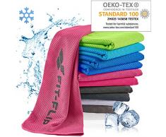 Fit-Flip Kühlendes Handtuch 100x30cm, Mikrofaser Sporthandtuch kühlend, Kühltuch, Cooling Towel, Mikrofaser Handtuch – Farbe: rosa, Größe: 100x30cm