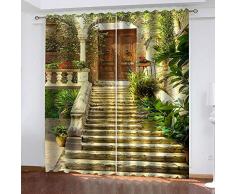 SFALHX Gardinen Blickdicht Ösen Gardinen Gardinen Wohnzimmer Thermo Gardinen Blickdicht Kinder Vorhänge Schlafzimmer Dekoschals Gardine 2 x B140 x H245cm/Türöffnung