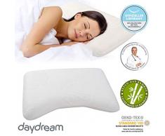 daydream 55x35x10 Kopfkissen mit Wellenform + Lüftungskanälen (P-21200) aus Memory Foam + Bambus-Bezug | Kissen | Kopfkissen | Nackenstützkissen | Schlafkissen | Bettkissen | Nackenkissen | Testsieger