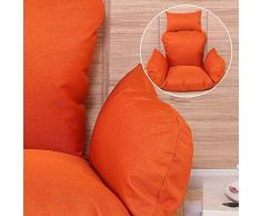 Giow Hängekorb, Stuhlkissen, großes Dämpfungskissen, Hängematte, Schaukelauflage, Sitzkissen, abnehmbar, mehrfarbig, Hellbraun Orange