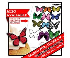 Cakeshop 12 x VORGESCHNITTEN Rot Essbare Schmetterling-Kuchen topper (Tortenaufleger)