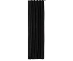 Haus und Deko Dekoschal Vorhang blickdicht/lichtdurchlässig Übergardine Kräuselband Gardine ca.140x245 cm #384 (schwarz)