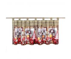 Delindo Lifestyle LED Scheibengardine Christmas für die Küche, beleuchtete Bistrogardine, 45x120 cm, Moderne und transparente Gardine zu Weihnachten