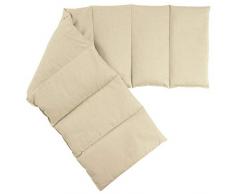 Kirschkernkissen XXL 8-Kammer, 75x20cm - Wärmekissen Körnerkissen für Mikrowelle und Backofen - Bio Stoff natur