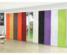 Flächenvorhang, Schiebegardine Blickdicht matt, 2 Stück 245x60, Weiß, aus Micro Satin (Mikrofaser Gewebe), mit Paneelwagen und Beschwerungsstange -085600-, 085600
