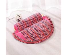 LLWX Cervical Pillow Rough Cloth Kombinationskissen Cervical Spine Special Pillow Buchweizen-Kissen Repair Neck Pillow Vollbuchweizen-Leder-Kissen Kern 45 * 38 * 8 Rosa Spitze