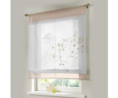Stickblume Gardine Raffgardinen mit 4 Farben und 4 Groessen Vorhang 80cmx100cm Hautfarbe