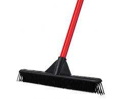 Tyroler Bright Tools Gummi Besen – 40cm breit – extra leicht - mit abgewinkelten Eck-Borsten, perfekt für Haustier und Menschenhaar – für Innen wie Außen– Reinigt Teppich, Fliesen, Parkett. Wasserfest