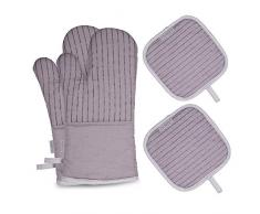 esonmus Ofenhandschuhe, Silikon Grillhandschuhe Topfenhandschuhe küchenhandschuhe mit 2 Topflappen, Hitzebeständige rutschfeste Backhandschuhe für die Küche die Kochen Backen BBQ (Grey)