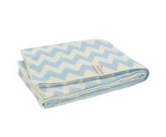 Little Naturals 516-522-00059 Gestrickte Decke, 100 X 150 cm, Chevron blau/of-white