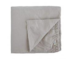 Linen & Cotton Weicher Griff Spannbettlaken Spannbetttuch Bettlaken mit Gummizug Alicia - 100% Leinen Gewaschen, Grau (180 x 200 cm) Laken Leintuch Betttuch Bettwäsche Bett Doppelbett Boxspringbett