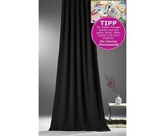 NOVUM fix Verdunkelungs-Vorhang * MASSANFERTIGUNG * Kräuselband * Schwarz 145x150cm(BxH)