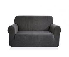 E EBETA Elastisch Sofa Überwürfe Sofabezug, Stretch Sofahusse Sofa Abdeckung Hussen für Sofa, Couch, Sessel 2 Sitzer (Dunkelgrau, 145-185 cm)