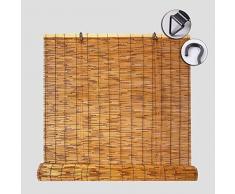 XYNH Bambus Raffrollos - Holzrollo Für Türen Und Fenster Sowie Innen Und Außen - Bambusrollo Fenster - Rollo Holz Mit Seitenzug - Anpassbare Größe