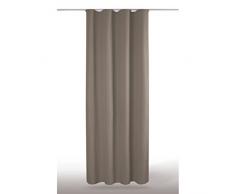 Dekoschal Gardine blickdicht Universalband Kräuselband Microsatin, Auswahl: sandgrau - schlamm 140x145cm