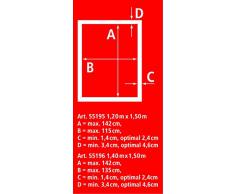 tesa Fliegengitter Alurahmen für Fenster, Rahmenfarbe: weiß, 1,2m x 1,5m