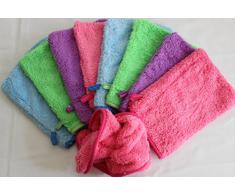 8 trendig leuchtende, superflauschige Waschhandschuhe, Microfaser, Badegenuss pur,