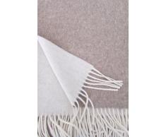 Kaschmirplaid Doppelseitig, Tagesdecke mit Kaschmir Anteil, 135x185 cm beige/creme