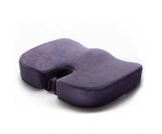 EPMIC Othopädisches Sitzkissen, mit Innovativer Memory Schaumstoff und Anti-Rutsch Abdeckung, ergonomisches Sitzkissen für Auto, Zuhause, Büro, Rollstuhl sowie Reisen, Lila – 47 cm × 36 cm × 8,5 cm