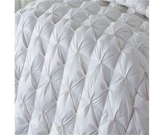LMXJB Solides Weiss Stereo Verdrehte Blume Bettdecke TröSter 95% FüLlen GäNsedaunen Und Satin Baumwolle Soft Shell Bettbezug King Size Hypoallergen BettwäSche Zum Hotel Und Zuhause,king/220X240cm