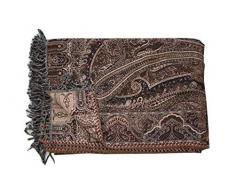 Tribal Asian Textiles Wendebettwäsche aus Wolle und Seide, Jamawar Paisley-Überwurf, Designer-Bettwäsche, Tagesdecke