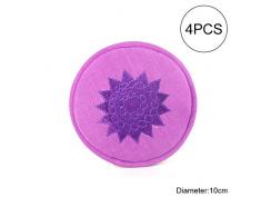 4pcs / set Handgemachte Nepal Tibetan gestickte Klangschale Kissen Teekanne Cup Mat Ethnische Untersetzer Nepal Glasbecherhalter Kaffeetasse Tischsets saugfähiges Tuch Untersetzer (zufällige Farbe)