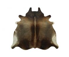 Westernhaar auf Lederfell-Teppich, grau-braun, 152 x 183 cm, Kuhhaut, Überwurf, Teppich mit echtem Tierdruck, Kuhdekoration, gesprenkelter Kuhteppich für Wohnzimmer