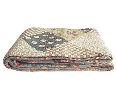 1001 Wohntraum 13D24 Tagesdecke Käthe 230 x 250 cm Blumen Landhaus Shabby Plaid, Patchwork Vintage