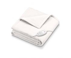 Beurer HD 75 Heizdecke, kuschelige Wärmedecke mit 6 Temperaturstufen, Sicherheitssystem und Abschaltautomatik, maschinenwaschbar, weiß