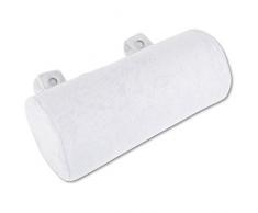 Arsvita Badewannen-Kissen mit Saugnäpfen, weicher Bezug in vielen Farben und Größen, Komfort Badekissen Nackenrolle (Größe: Ø11 x 25cm - Spa Ausführung in der Farbe: weiß)