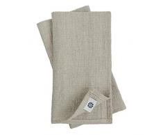 Linen & Cotton 4 x Vintage Rustikal Shabby Chic Stoffservietten Rustico - 100% Leinen, Beige Natur (42 x 42cm) Servietten Stoff Leinenservietten Napkins Hochzeit Gastronomie Fest für Besondere Anlässe